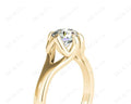 Round Cut Diamond Solitaire Engagement Ring in Split Interwoven Six Prongs Setting - 18K Yellow - DG & Co. Jewellery