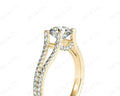 Round cut diamond ring with claw set centre stone in 18K Yellow - DG & Co. Jewellery