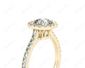 Cushion Square Cut Halo Diamond Engagement Ring with Claw Set Centre Stone - 18K Yellow - DG & Co. Jewellery