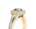 Cushion Cut Halo Ring with Milgrain claw set centre stone - 18K Yellow - DG & Co. Jewellery