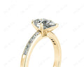 Pear Cut Diamond Engagement ring with six claws centre stone in 18K Yellow - DG & Co. Jewellery