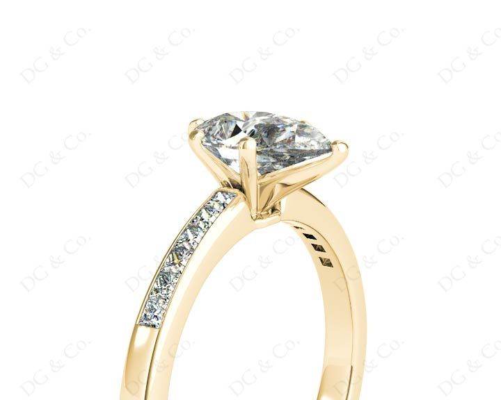 Pear Cut Diamond Engagement ring with six claws centre stone in 18K Yellow - DG & Co. Jewellery