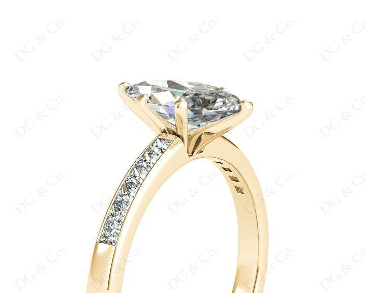 Marquise Cut Diamond Engagement ring with six claws centre stone - 18K Yellow - DG & Co. Jewellery
