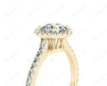 Round Cut Halo Diamond Engagement Ring with Claw Set Centre Stone in 18K Yellow - DG & Co. Jewellery