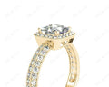 Princess Cut Halo Ring with Milgrain Claw Set Centre Stone - 18K Yellow - DG & Co. Jewellery