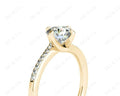 Round Cut Four Claws Prong set Twist Diamond Ring - 18K Yellow - DG & Co. Jewellery
