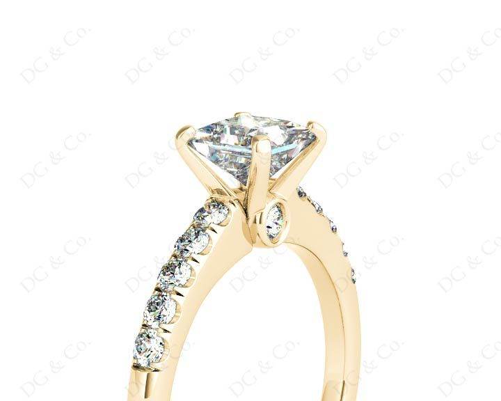 Princess Cut Diamond Engagement ring with four Prongs centre stone - 18K Yellow - DG & Co. Jewellery