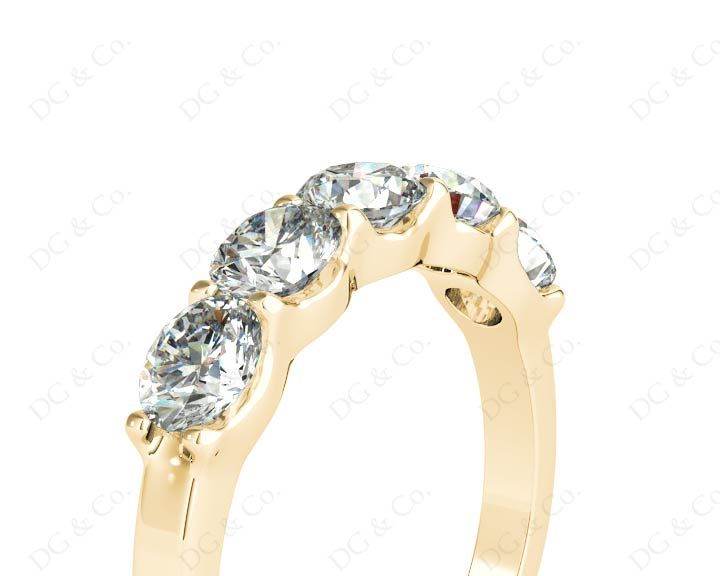 Diamond Wedding Band with Pave Setting Stones - 18K Yellow - DG & Co. Jewellery