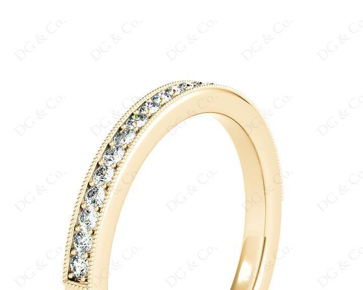 Diamond Wedding Band with Milgrain Setting Stones - 18K Yellow - DG & Co. Jewellery