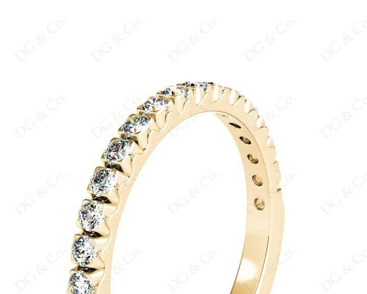 Diamond Wedding Band with Pave Setting Stones - 18K Yellow - DG & Co. Jewellery