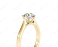 Round Cut Six Claw Set Diamond Ring with Plain Band in 18K Yellow - DG & Co. Jewellery