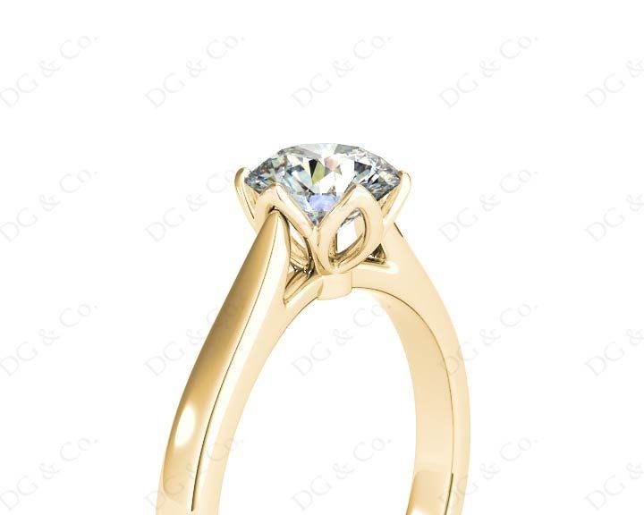Round Cut Diamond Six Claw Solitaire Ring - 18K Yellow - DG & Co. Jewellery