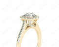Round Cut Halo Diamond Ring with Bezel Set Centre Stone in 18K Yellow - DG & Co. Jewellery
