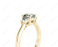 Cushion Cut Trilogy Diamond Ring claw set centre stone - 18K Yellow - DG & Co. Jewellery