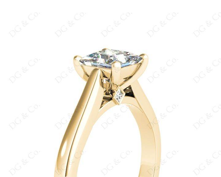 Princess Cut Diamond Engagement Ring with Claw set centre stone - 18K Yellow - DG & Co. Jewellery