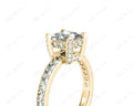 Princess Cut Diamond Engagement Ring with Claw set centre stone with Pave Set Prongs and Side Stones - 18K Yellow - DG & Co. Jewellery