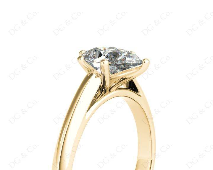 Pear Cut Solitaire Diamond Engagement Ring in six claw setting - 18K Yellow - DG & Co. Jewellery