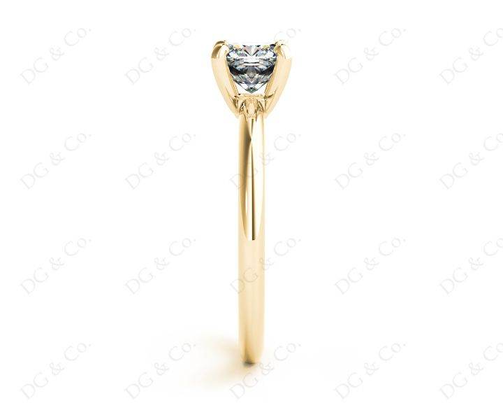 Cushion Cut Classic Four Claw Diamond Solitaire Ring - 18K Yellow - DG & Co. Jewellery