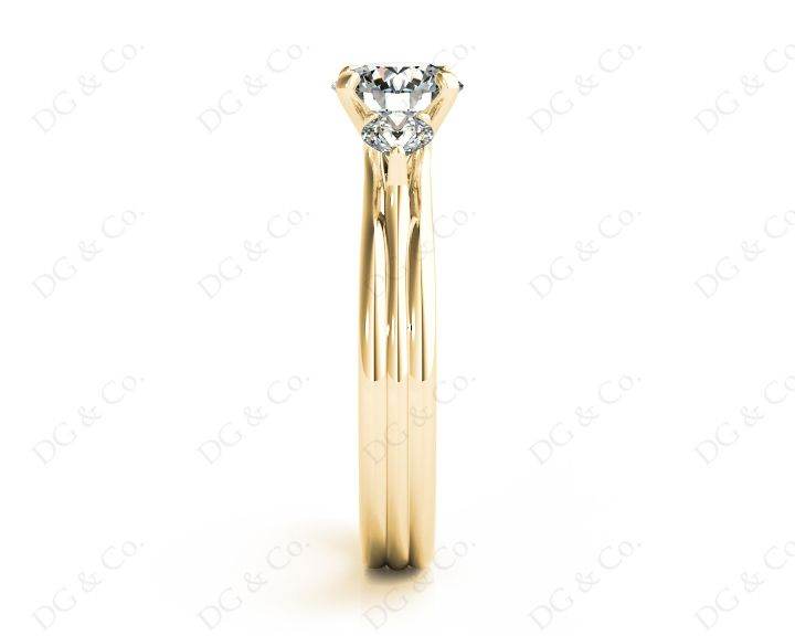 Round Cut Classic Trilogy Diamond Triple Setting Band - 18K Yellow - DG & Co. Jewellery