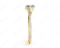 Round Cut Four Claw Set Diamond Ring with Pave Set Diamonds on the Band - 18K Yellow - DG & Co. Jewellery