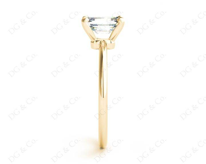 Emerald Cut Classic Four Claws Diamond Solitaire Ring - 18K Yellow - DG & Co. Jewellery