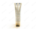 Round Cut Six Claws Diamond Signature Ring with Channel set Down in the Shoulders in 18K Yellow - DG & Co. Jewellery