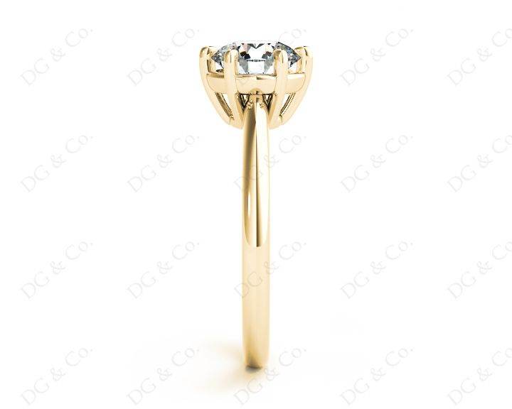 Round Cut Diamond Engagement Ring with Claw set centre stone - 18K Yellow - DG & Co. Jewellery