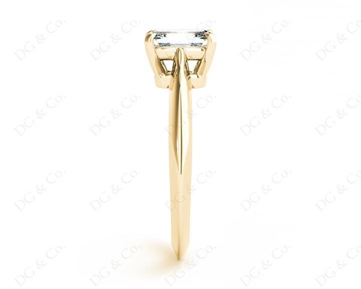 Emerald cut classic diamond solitaire engagement ring - 18K Yellow - DG & Co. Jewellery