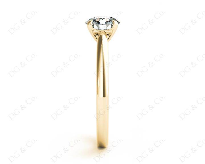 Round Brilliant Cut Solitaire Four Claws Diamond Ring in 18K Yellow - DG & Co. Jewellery