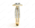 Round Cut Double Halo Diamond Engagement ring with claw set centre stone - 18K Yellow - DG & Co. Jewellery