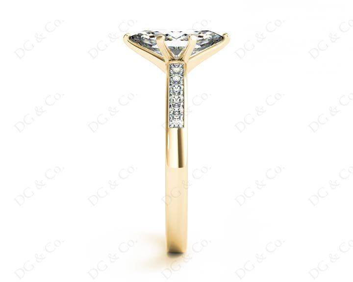 Marquise Cut Diamond Engagement ring with six claws centre stone - 18K Yellow - DG & Co. Jewellery
