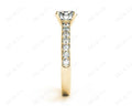 Round Cut Four Claws Set Diamond Ring with Channel Set Side Stones - 18K Yellow - DG & Co. Jewellery