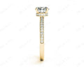 Round Cut Four Claw Set Diamond Ring with Round Pave Set Side Stones in 18K Yellow - DG & Co. Jewellery