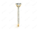 Engagement Ring Round Cut Claw Set Diamond Ring with pave set side stone in 18K Yellow - DG & Co. Jewellery