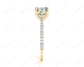 Princess Cut Four Claws Diamond Engagement Ring Pave Set Side Stones - 18K Yellow - DG & Co. Jewellery