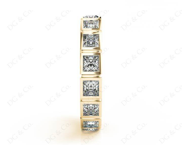 Princess Cut Bezel Set Diamond Eternity Wedding Ring - 18K Yellow - DG & Co. Jewellery