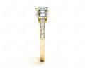 Cushion Cut Trilogy Ring with Channel Set Shoulder Diamonds - 18K Yellow - DG & Co. Jewellery
