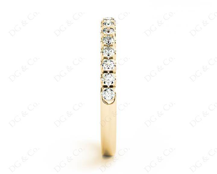 Diamond Wedding Band with Pave Setting Stones - 18K Yellow - DG & Co. Jewellery