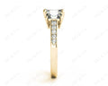 Emerald Cut Trilogy Ring with Channel Set Shoulder Diamonds - 18K Yellow - DG & Co. Jewellery