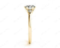 Round Cut Claw Set Trilogy Diamond Ring with Plain Band - 18K Yellow - DG & Co. Jewellery