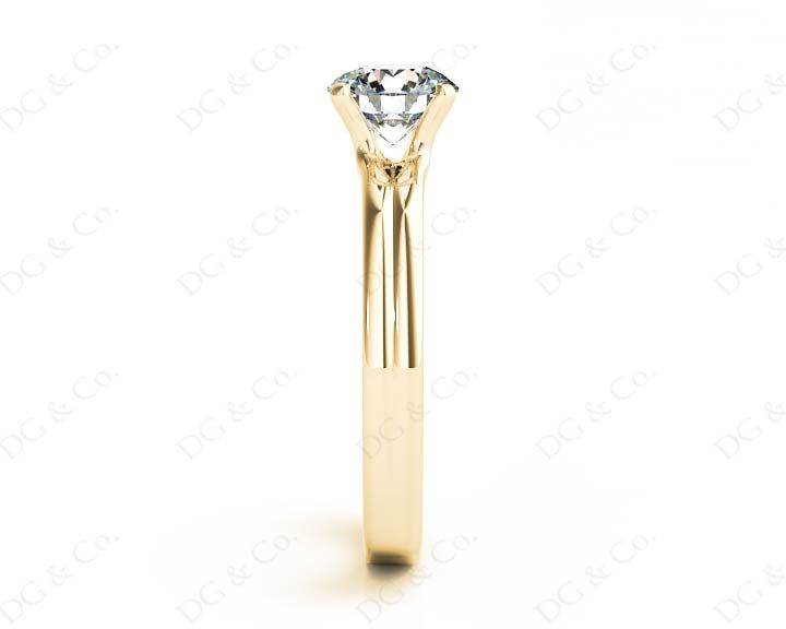 Solitaire Split Band Round Cut Four Claw Diamond Ring - 18K Yellow - DG & Co. Jewellery