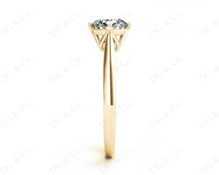 Art Deco Solitaire Round Cut Four Claw Diamond Ring - 18K Yellow - DG & Co. Jewellery