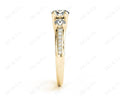 Three Stone Diamond Engagement Ring Round Cut with a Channel Share Prong Shoulder Setting - 18K Yellow - DG & Co. Jewellery