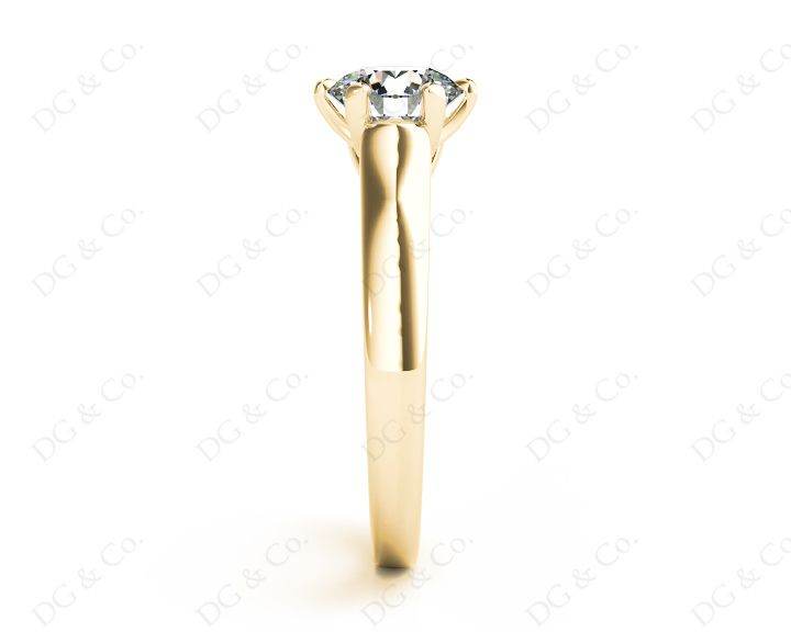 Round Cut Diamond Engagement Ring with Six Prong set centre stone in 18K Yellow - DG & Co. Jewellery