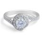 Halo Diamond Engagement Ring in 18 Karat White Gold  - Custom engagement rings melbourne