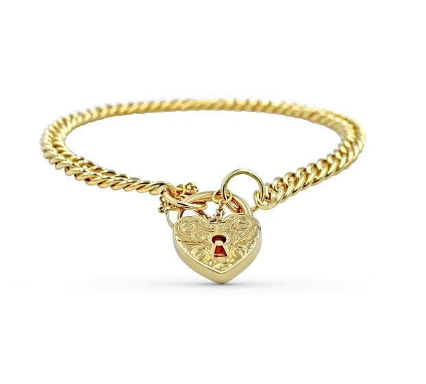 9K Yellow Gold Locket Bracelet 