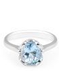 Aquamarine Diamond Ring in18 Karat White Gold Oval-Cut - Engagement rings melbourne