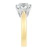 Solitaire Diamond Engagement Ring 6 Claw Tapered Plain Band  In 18K Yellow And White Gold 