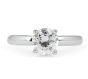 Solitaire Diamond Engagement Ring Hidden Halo 4 Prong Setting  In 18K White Gold 