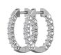 Diamond Hoop Earring In And Out Pave Setting In 18K White Gold 